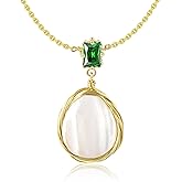 LOOYUUPEE Natural Baroque Freshwater Pearl Necklace for Women, White Round Pearls, Wire Wrap Gold Necklace Jewelry, Handmade Jewelry Gift for Mom Lover Her (14K Gold Plated)