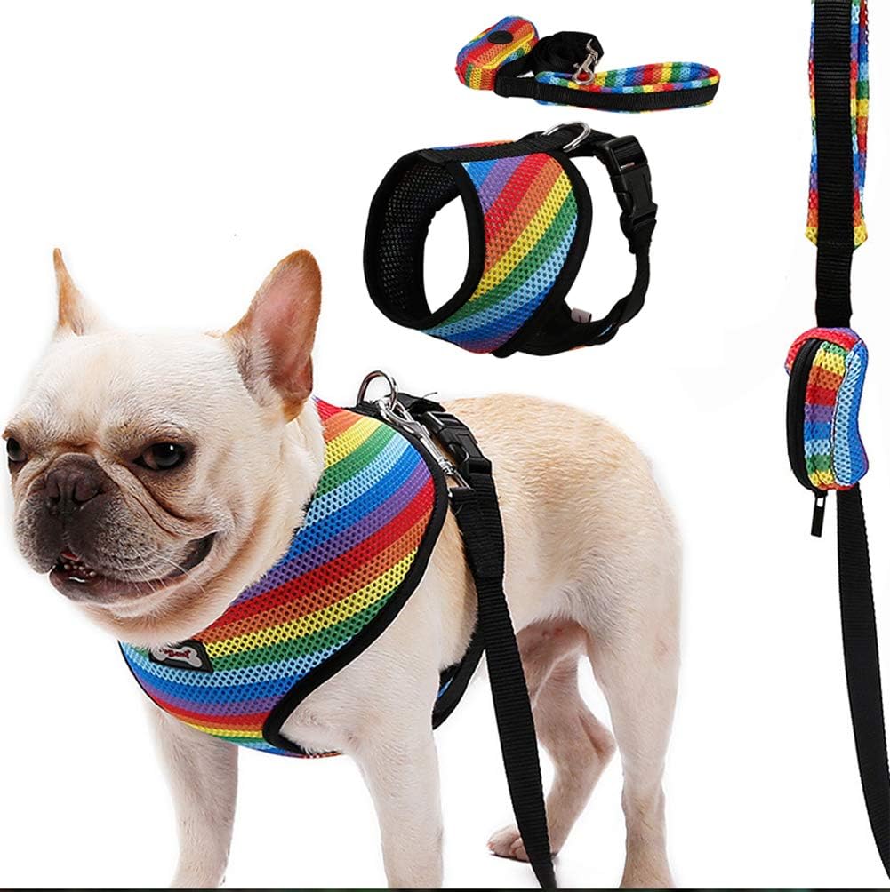 Penivo Dog Harness and Leash Set,Soft Mesh Breathable Pet Dog Vest Adjustable Harness with Poop Bag Safety walking for Small/Medium/Large Dogs (S (24cm-40cm))