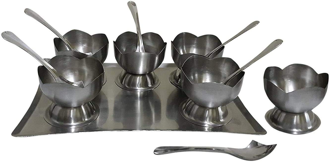 Buy Stainless Steel Plain Design Dessert Cups & Serving Bowl for Ice