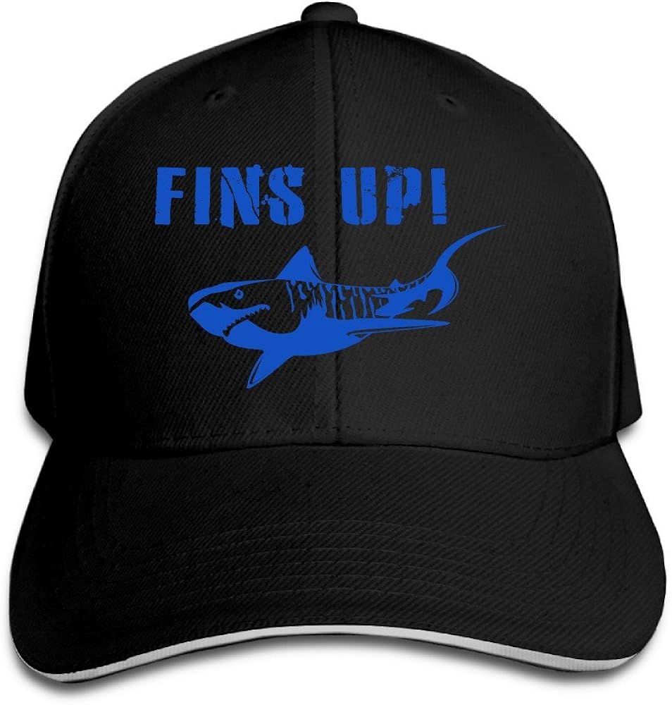 Fins Up Great White Shark Scuba Diving Stylish Baseball Adjustable Caps