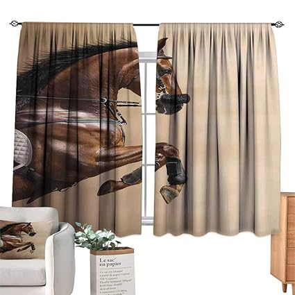 Amazon Com Unprecall Horses Blackout Curtains For Bedroom
