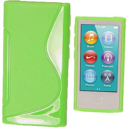igadgitz Zweiton Grün Dauerhafte Kristall Gel Tasche TPU Hülle Schutzhülle Etui für Apple iPod Nano 7. Gen Generation 7G 16GB