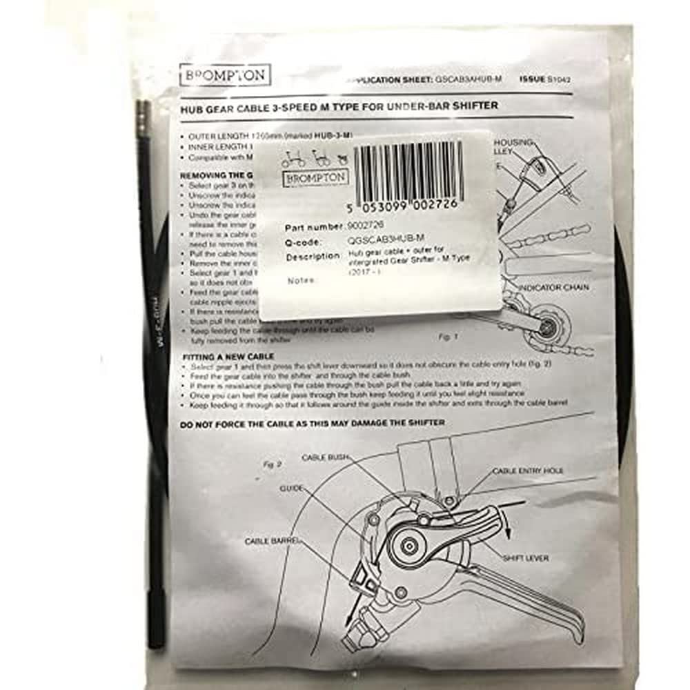 Brompton hub gear cable 3 speed - M type - 2017 onwards