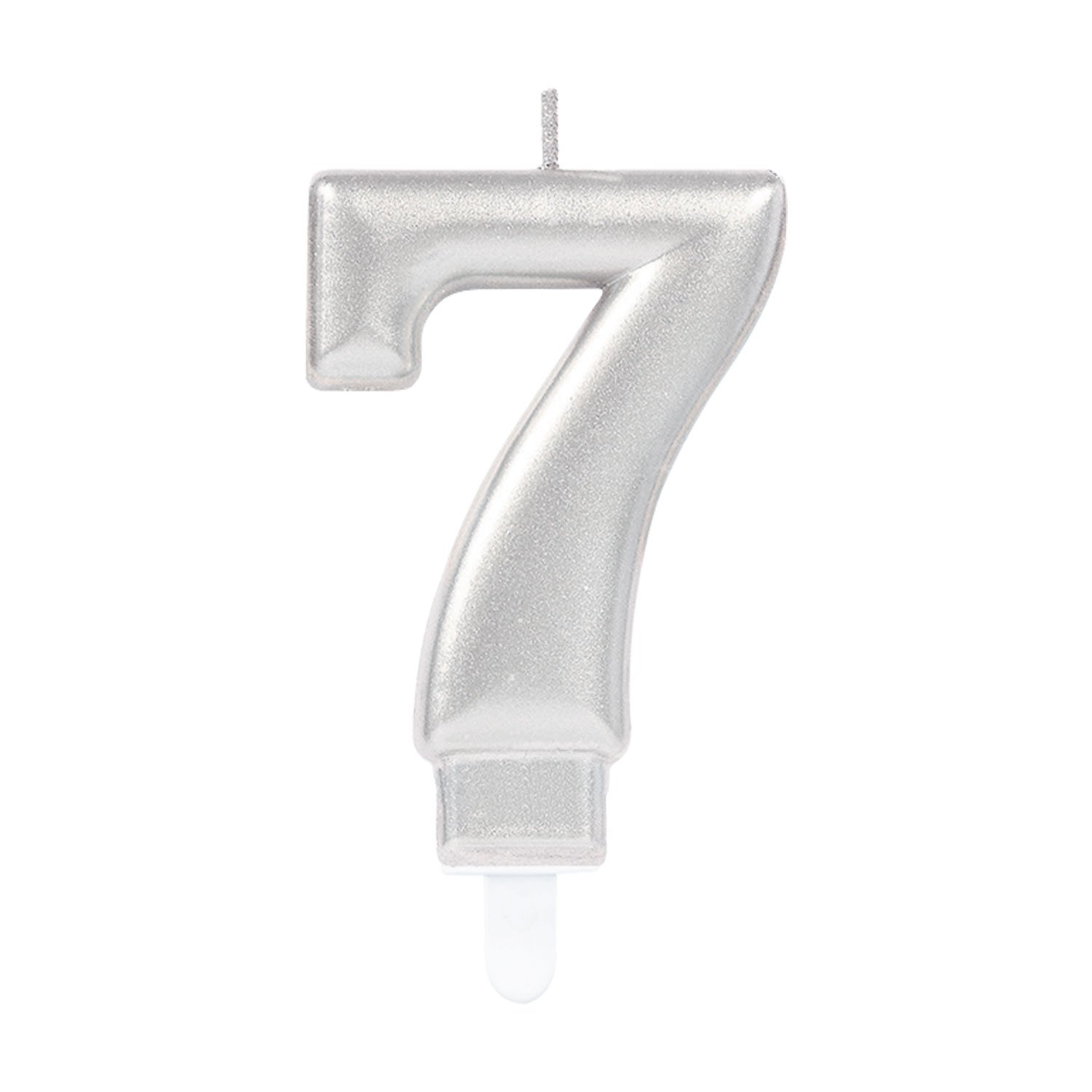 (PKT) Adult Metallic Silver Candle Number 7