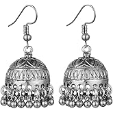 Indian Bell Tassel Earring Boho Antique Ethnic Drop Hanging Beads Dangle Statement Bohemian Vintage Gypsy Traditional Temple Jhumka Jhumki Earrings for Women Bollywood Jewelry Gifts