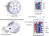 Hitopin Submersible LED Lights 4 Pieces Remote 16 Colors 4 Modes view 9