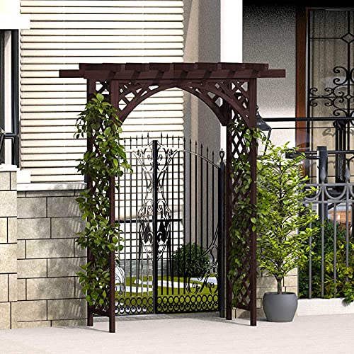Zzmop Korrosionsbeständiger Holzgarten Laubständer,Rosenbogen Kletterpflanzen Rankenregal,Wetterfest,für Patio Pergola… – Bild 3