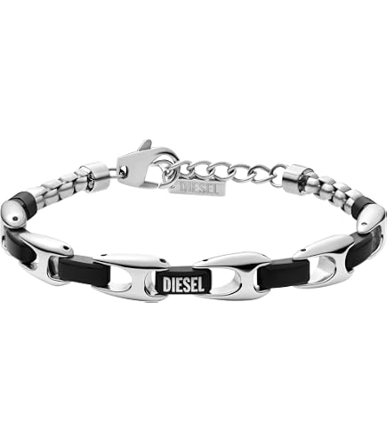Amazon.com: Diesel Stainless Steel and Hematite Beaded Bracelet