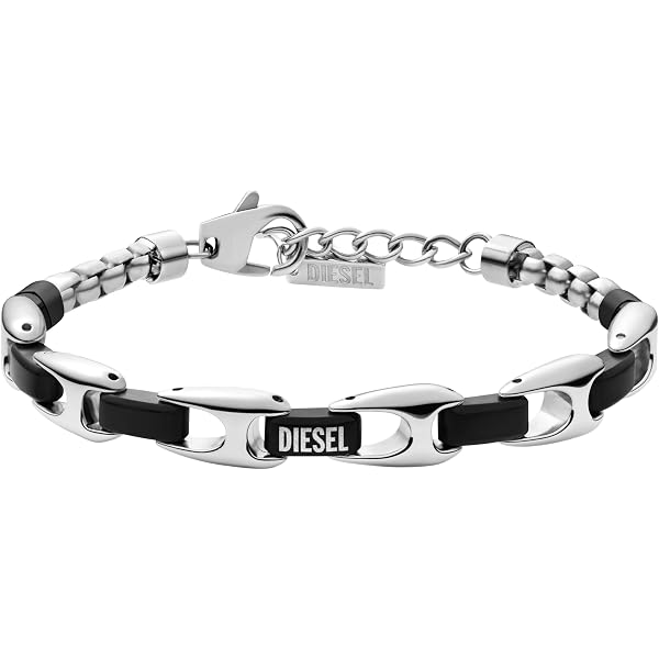 Amazon.com: Diesel Men's Leather Bracelet, Color: Black (Model