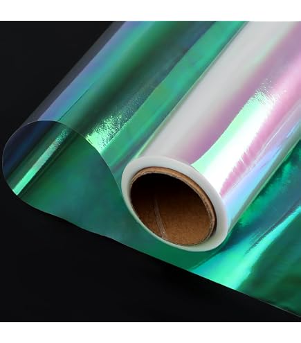 Altsuceser 10 fogli di carta da regalo iridescente in cellophane iridescente, per confezioni di bouquet, pellicola iridescente per fai da te, baby shower, compleanni, decorazioni natalizie