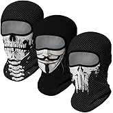3PCS Balaclava Ski Mask Motorcycle Full Face Mask Outdoor Tactical Hood Headwear Mask Unisex for Cycling Halloween Windproof