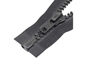 YaHoGa 2PCS #10 30 Inch Separating Jacket Zippers for Sewing Coat Jacket Winter Coat Black Heavy Duty Large Molded Plastic Zippers Bulk (30" 2pcs)