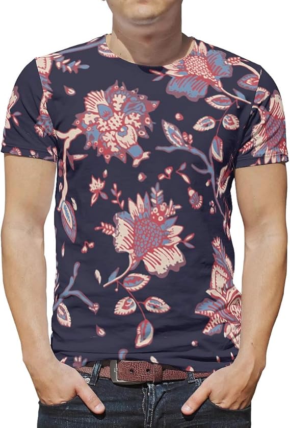 Flower Flower Men TShirt Short Sleeve Crewneck Polyester TShirts