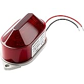 QTEATAK DC24V Strobe Siren Industrial Warning Light | Features Red LED and 105dB Buzzer, Ultra-Bright Signal Flashing Alarm Light for Safety and Alert, Oval