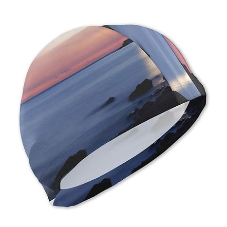 Amazon Com Onlyouder Sea Wave Island Lighthouse Swim Caps