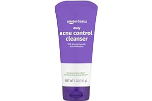 Amazon Basics Acne Cleanser Face Wash - Daily Control, Maximum Strength 10% Benzoyl Peroxide, 5 Ounce