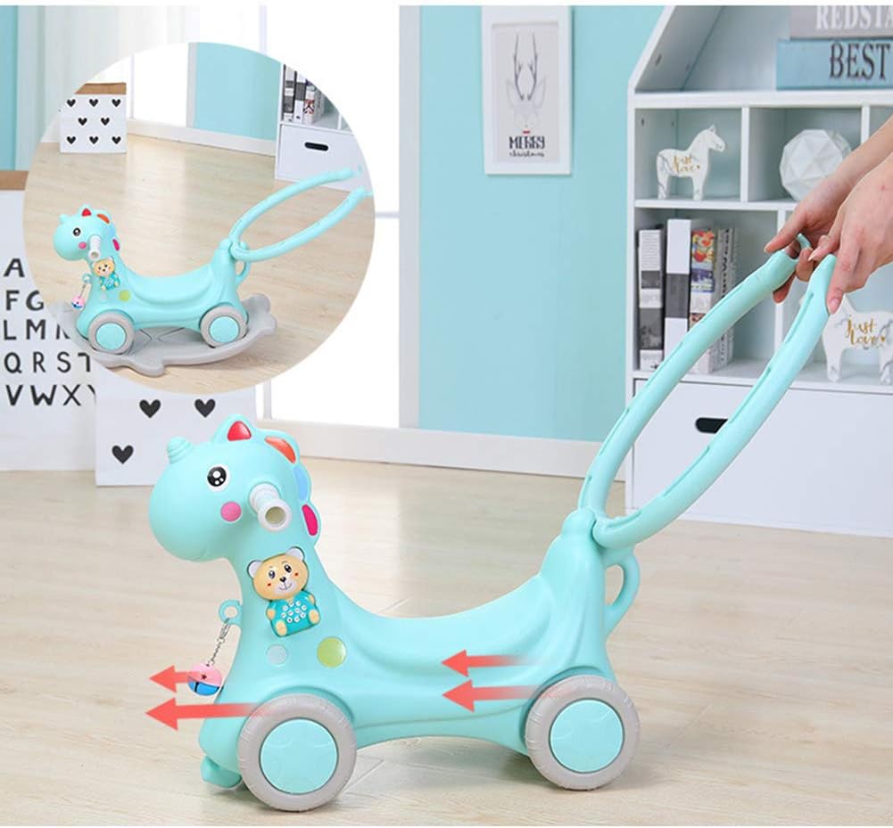 Cacyy Kid Rocking Horse, Baby Riding Animal Blue/Pink,Ride on Toy for 1-3 Year Old, Girl Boy Rocking Animal Outdoor, Nursery/Infant/Child Christmas or Birthday Gift,Blue