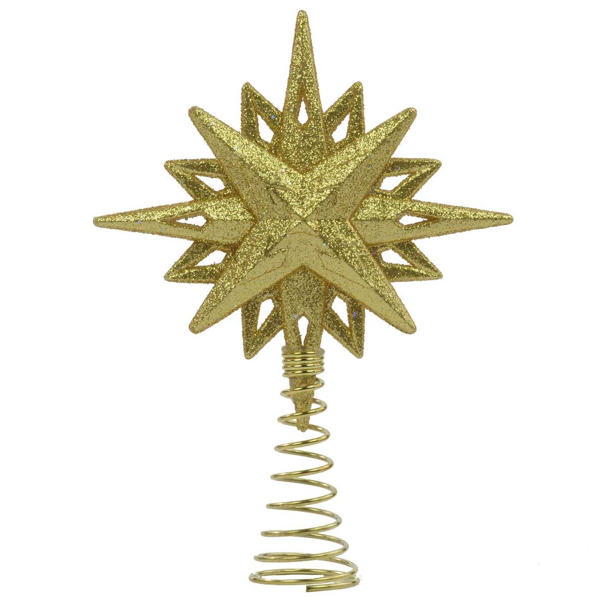 Photo 1 of 1 X 5.5" ACRYLIC GLITTER STAR TREETOP. COLOR: GOLD.