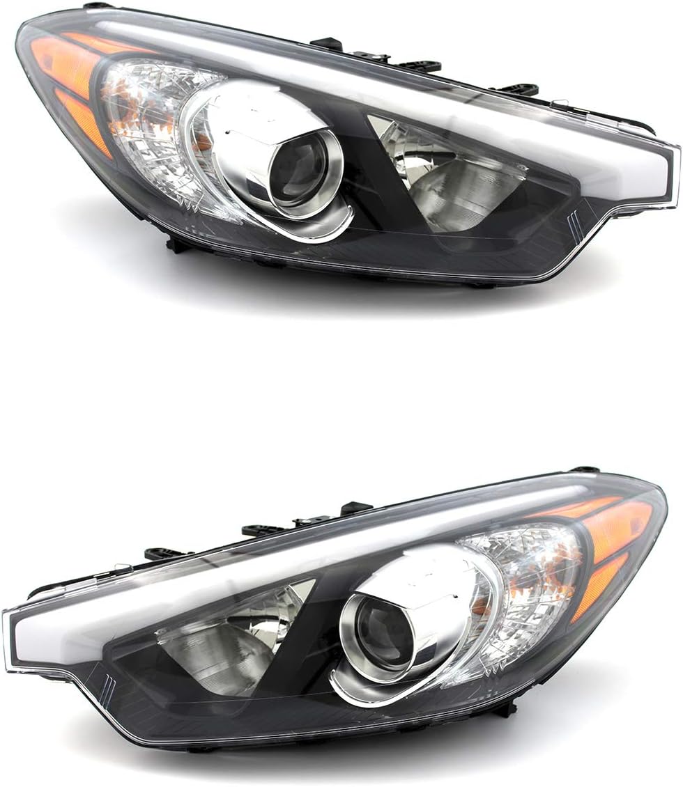 JP Auto Headlight Compatible With Kia Forte Sedan Forte5 2014 2015 2016 Driver Left And Passenger Right Side Pair Set Headlamp
