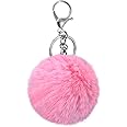 Cityelf Cute Faux Rabbit Fur Ball Pom Pom Keychain Car Key Ring Handbag Tote Bag Pendant Purse Charm