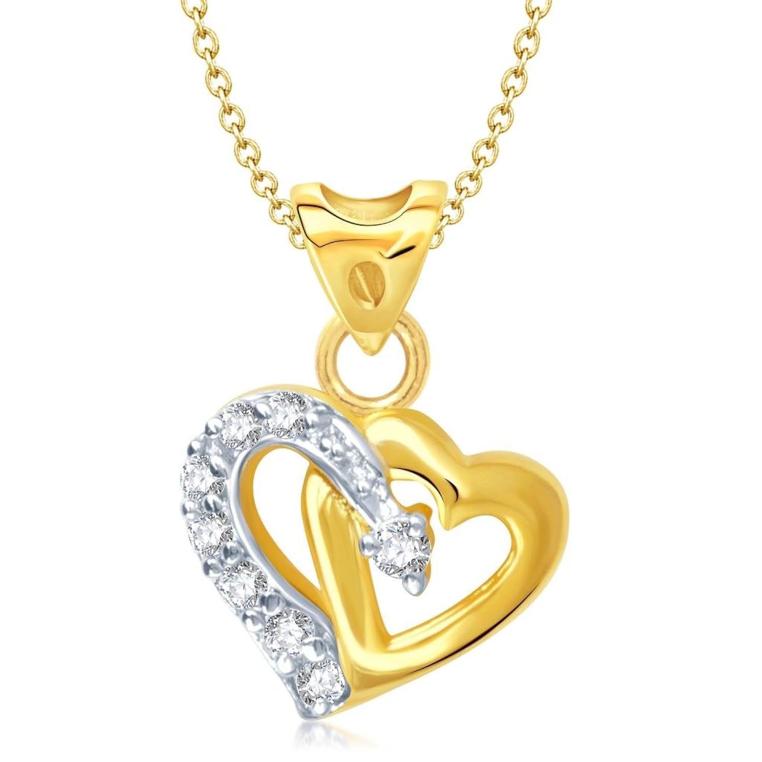 vina fashion jewellery gold and rhodium plated pendant necklace for girls