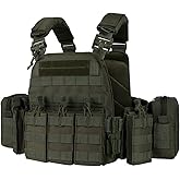 BOMTURN Tactical Molle Vest Men,Airsoft Lightweight Modular 3D Breathable Quick Release Adjustable Hunting Vest for Training