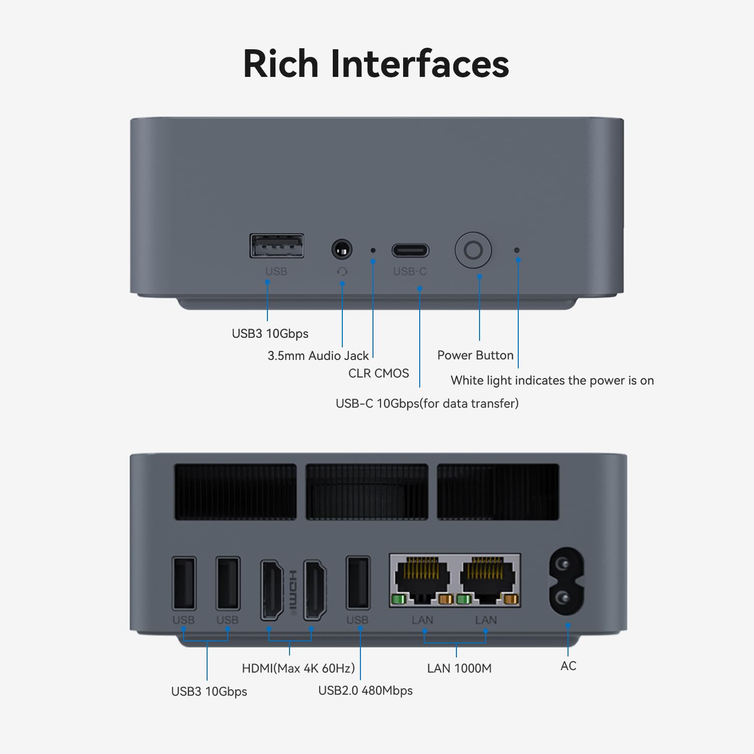 Beelink EQi12 Mini PC Intel i5 1235U(10C/12T,up to 4.4GHZ),16GB DDR4,500GB SSD Mini Computer Supports 4K Dual Screen Display/WiFi6/BT5.4/Dual 1000M LAN/Win 11 Pro