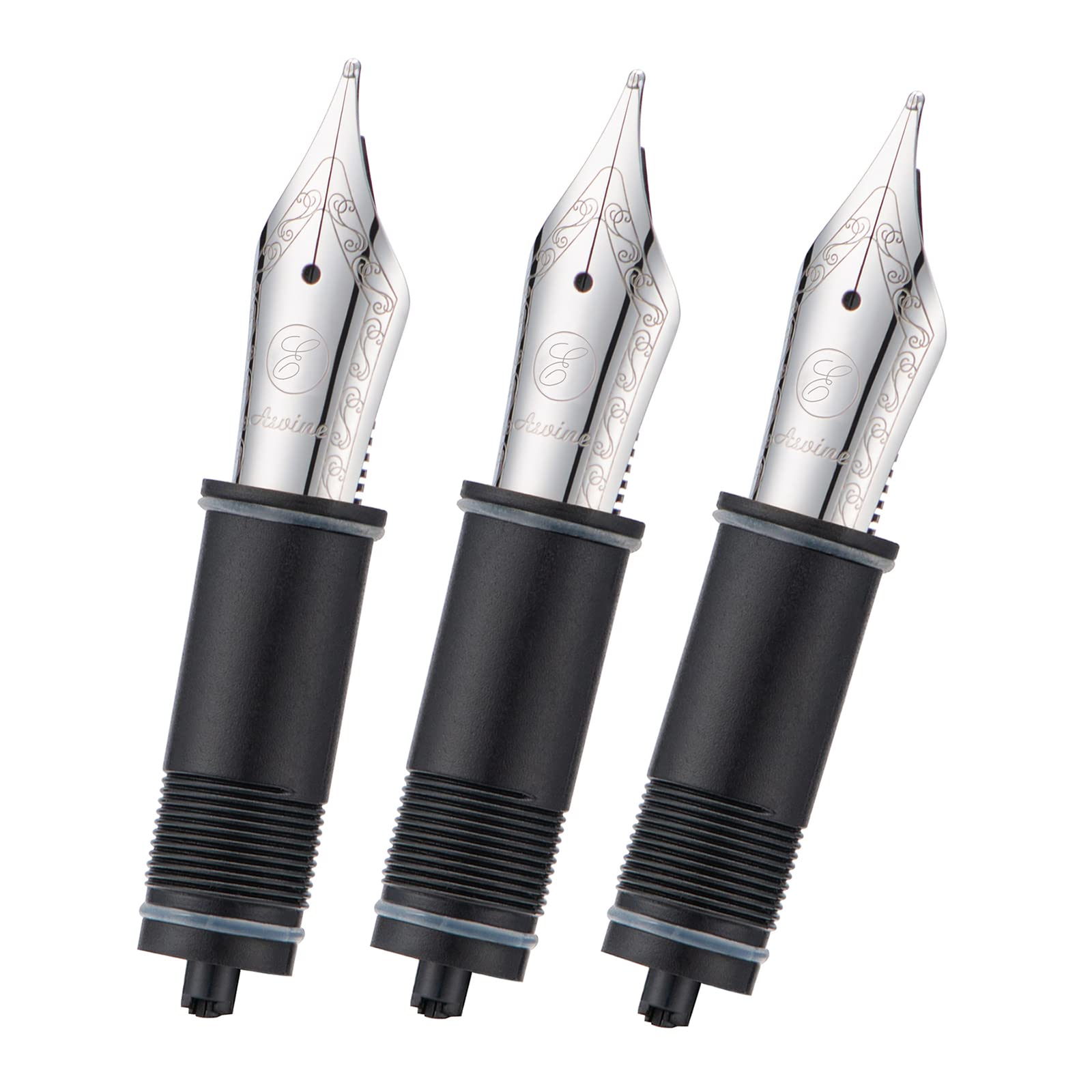 Asvine 3 PCS Fountain Pen Replaced Nibs, Silver #6 EF Nib V169, P20, P30 and V126