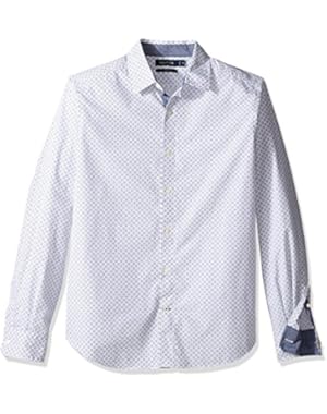 Men's Long Sleeve Classic Fit Printed Button Down Shirt