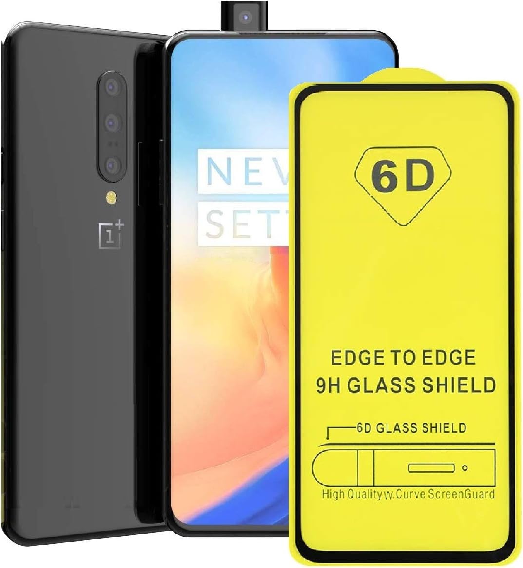 Azzil® 6D 9H Clear Tempered Glass for Oneplus 7 Pro (Black)