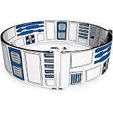 Star Wars Belt, Cinch Belt Star Wars R2D2 Bounding Parts3 Black Blue Gray, 3.0 Inch Wide, Adjustable