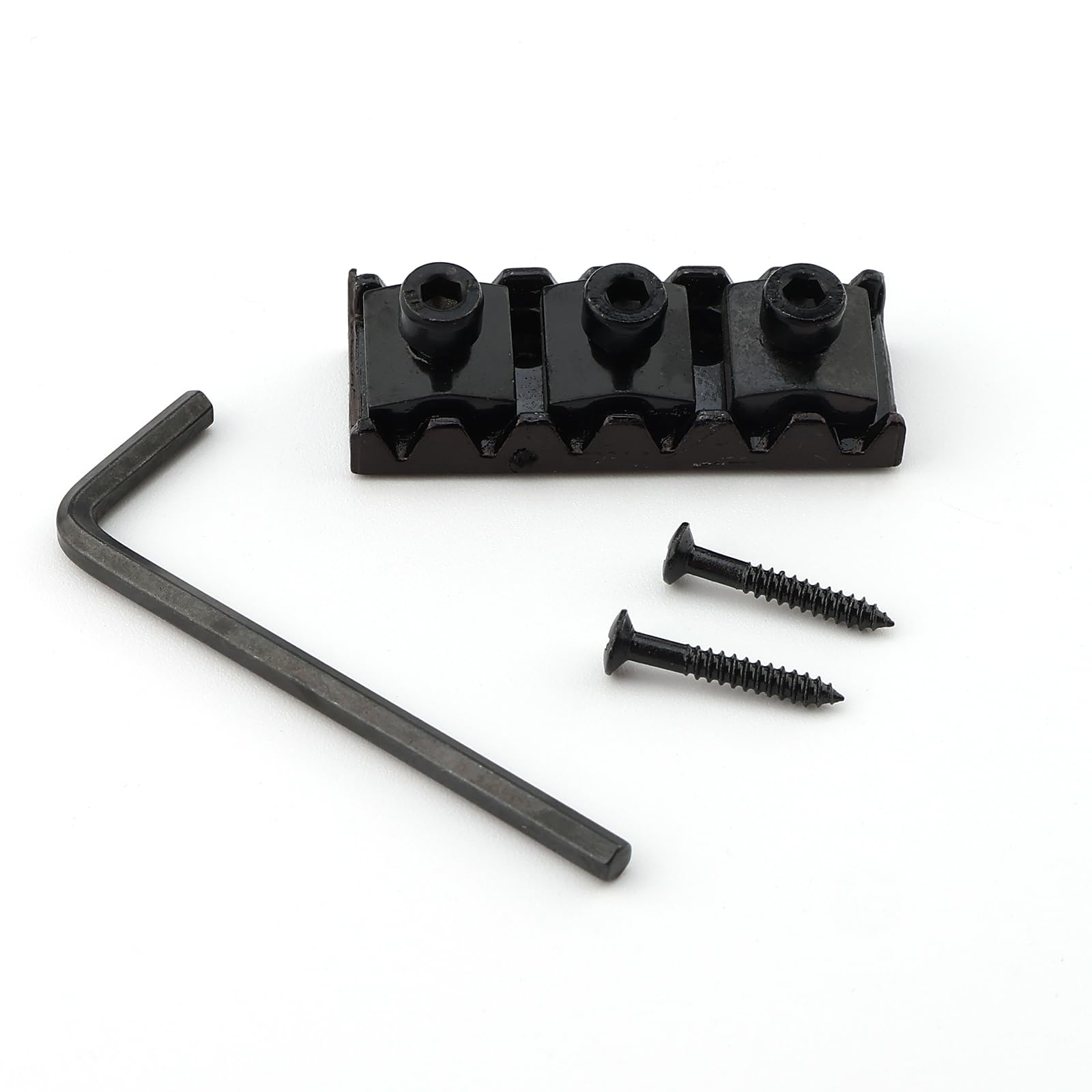Pxyelec 42mm Black Guitar Lock Nut with Wrench Screw for FLOYD ROSE Tremolo Double Locking System