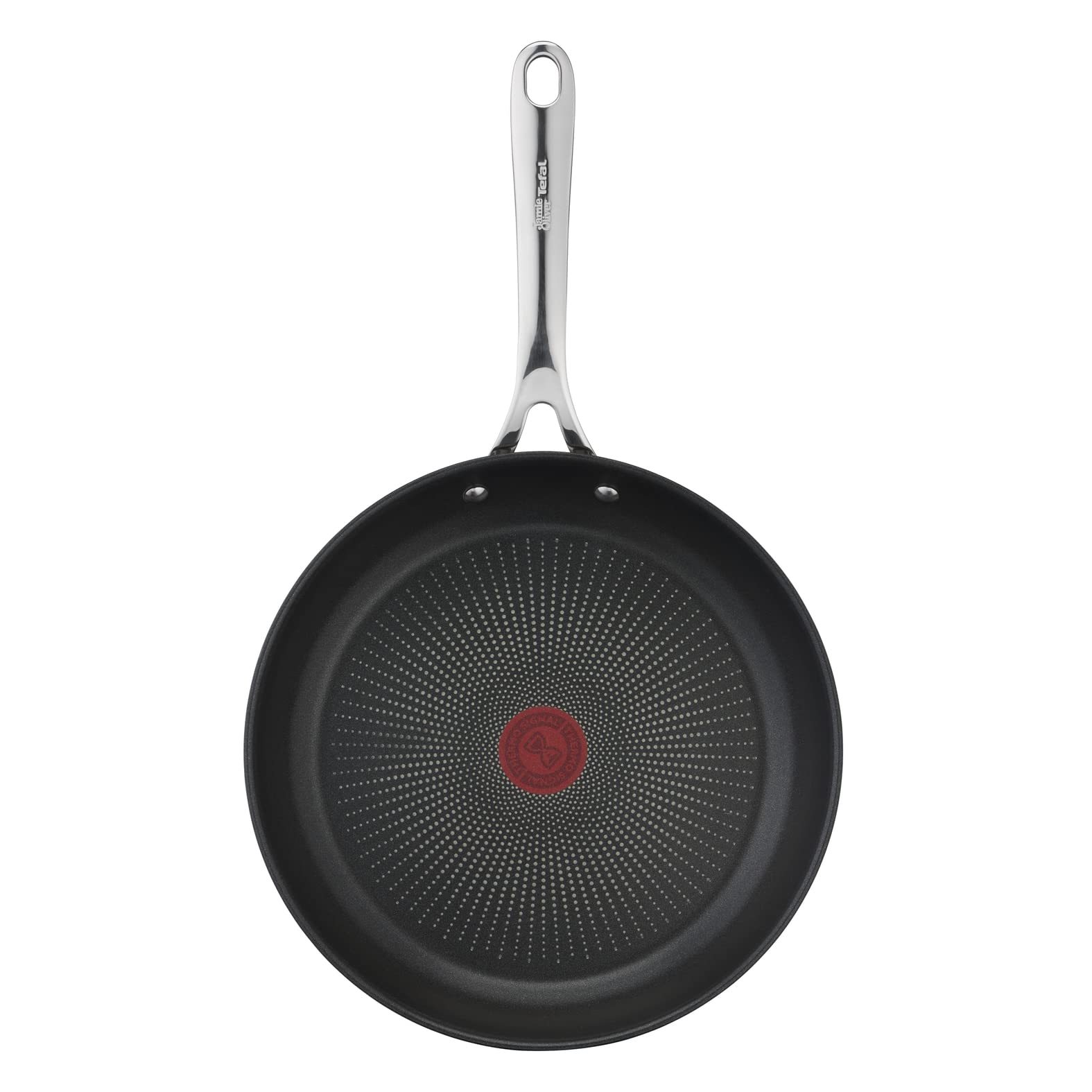 Tefal Jamie Oliver Cook's Direct On Bratpfanne 28 cm, Edelstahlpfanne Induktion, Titanium-Antihaftbeschichtung, Thermo-Signal, backofenfest, Edelstahl, genieteter Griff, E3040644 2
