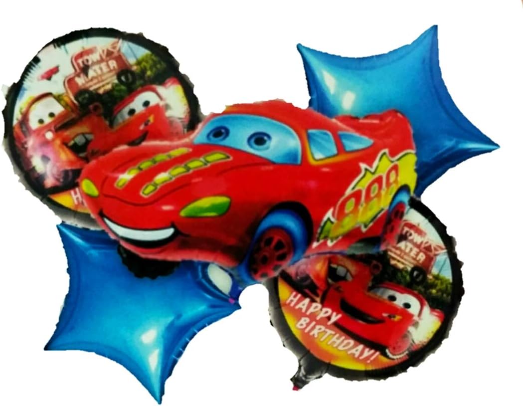 Party Rockers 18" Disney Cars McQueen & Party Balloon/Foil Balloon 5 PCS Set/McQueen Theme/Birthday Theme/Party Theme/Winner Theme