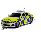 Scalextric BMW 330i M-Sport Police Car 1:32 Slot Race Car C4165, Yellow, Blue &amp; White
