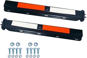 ANAQA 2 Pack Straight Mudflap Hangers Brackets Mud Flap Holder Mounting Kit 30" Length Spring Loaded with Reflective Tapes fit for 1-1/8" Bolt Spacing Semi Trucks, Black