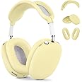 Silicone Case Cover for AirPods Max, Ear Pad Case Cover/Ear Cups Cover/Headband Cover for AirPods Max Headphones, Accessories Soft Silicone Protector for Apple AirPods Max New USB-C (2024) (Yellow)