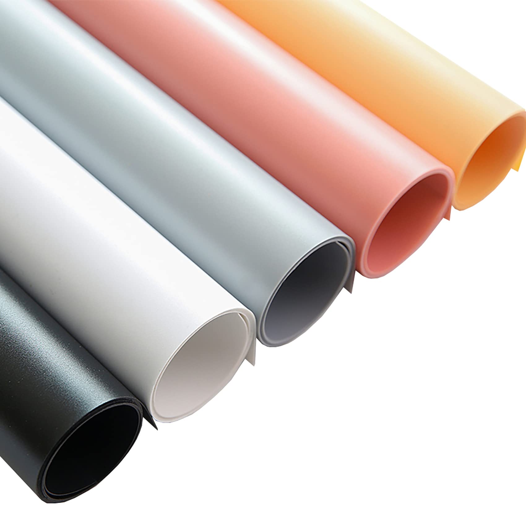 Selens PVC Background Photography 50 x 100 cm Photo Studio Backdrops Pack of 5 (White, Black, Grey, Yellow, Pink) for Photo, Food, Product, Pet Backdrop