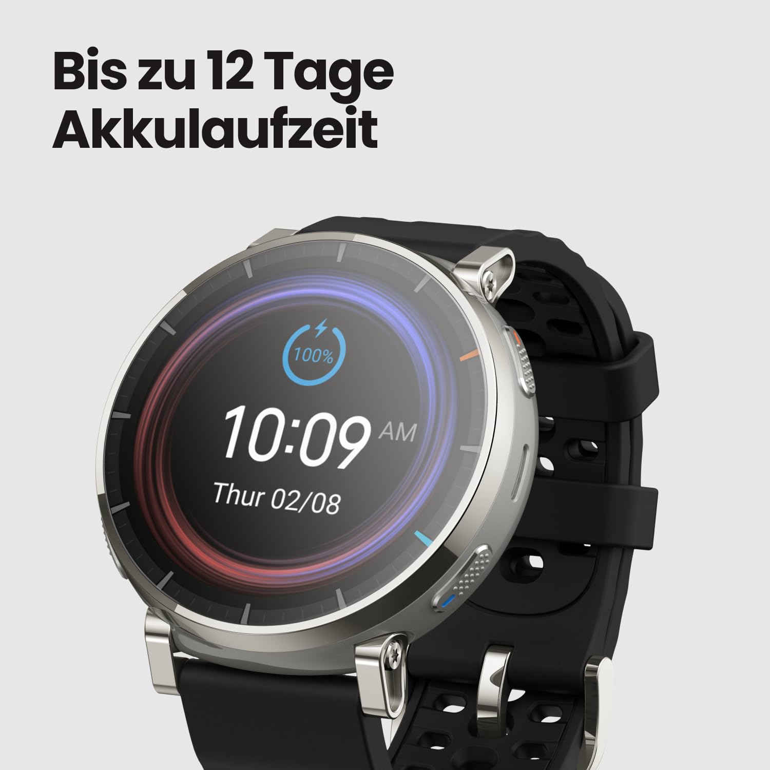 Amazfit Active 3 Premium 45mm GPS Lauf-Smartwatch, 1,32" AMOLED Saphir-Display, 12 Tage Akku, 4GB, NFC, Offline-Karten, 170+ Trainingsmodi, 5 ATM, Herzfrequenz- & Fitness-Tracker für Android & iPhone 5