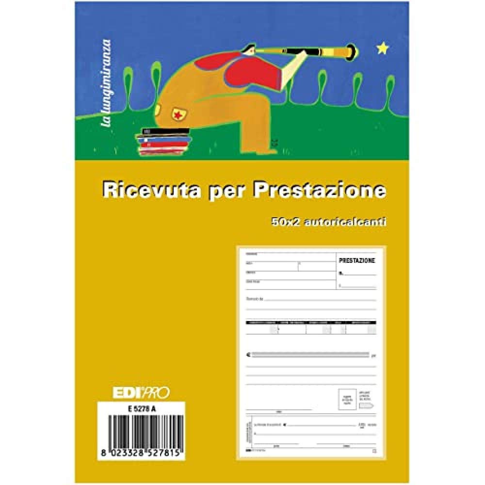 EDIPRO - E5278A - Occasional Performance Receipt Block 50x2 self Liming f.to 29.7x22