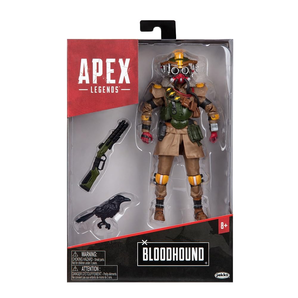 APEX Legends Bloodhound Action Figure, 6” / 15cm Tall Collectable Figure Has 25+ Points Of Articulation and Includes Artur Raven and Peacekeeper Shotgun Accessories