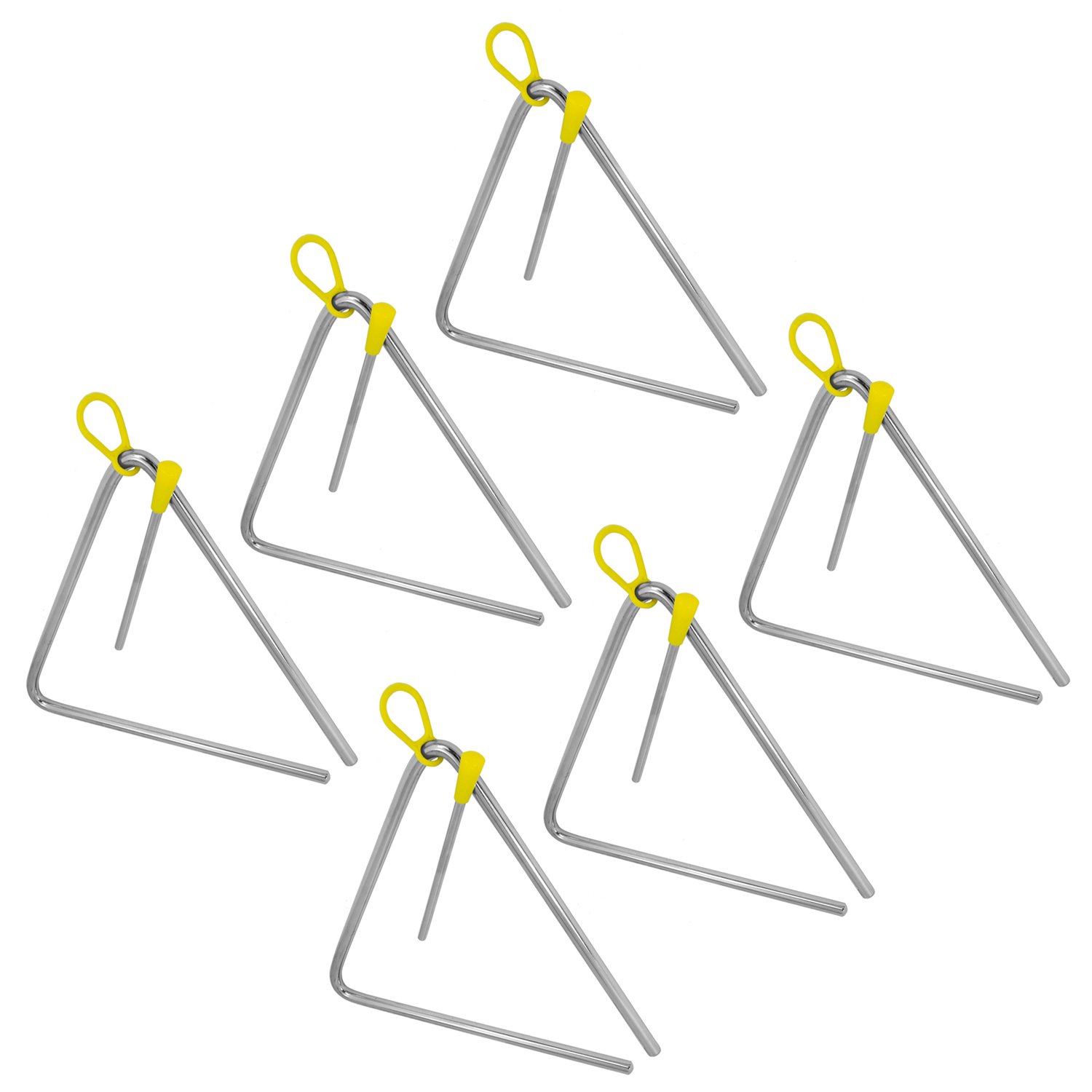 TIGER TRI14-6-MT 20CM (8") Heavy-Duty Steel Triangle Instrument, Complete with Rubberised Handle and Beater, Ideal for Early Development of Rhythm and Primary School Use, Pack of 6 — image 1