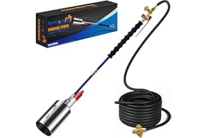 Dutywand Propane Torch Weed Burner Kit, High Output Propane Torch with Igniter (Self Igniting), Heavy Duty Garden Blowtorch Weed Torch with 10FT Hose for Flame Weeding,Roofing,Ice Snow(blue)
