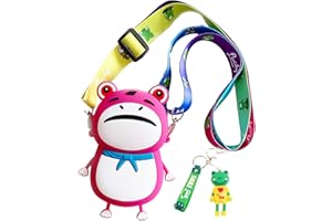 LOYEJEGL Frog Prince Shoulder Crossbody Coins Bag Mini Coin Purse Small Satchel Cartoon Silicone Bag for Girls Boys Women，Including frog keychain Best Gift
