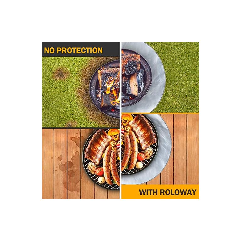 ROLOWAY Fire Pit Mat for Deck, (36 inch) Patio Fire Pit Pad, Fireproof Mat, Deck Protector for