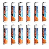 PowerDriver 12 Packs AAA Ni-MH NiMH Rechargeable Batteries for Solar Lamp Microphone Keyboard Toy