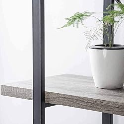 HSH 5-Shelf Vintage Industrial Rustic Bookshelf, 5