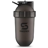 SHAKESPHERE Tumbler -24oz Bladeless Blender -Purees Raw Fruit,Frosted Black | Protein Shaker Bottle and Smoothie Cup for Pre Workout, Gym Shake Mixer, Drink Powder Mixes, Easy to Clean, No Blending Ball