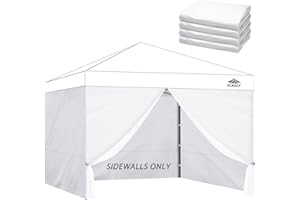 FLAGLY Instant Canopy Sidewalls for 10x10 Pop Up Canopy Tent, 300D Waterproof Material for Outdoor Events, Vendor Booths, and Privacy (Sidewalls Only, Canopy Not Included) (White, 10x10ft-4pcs)