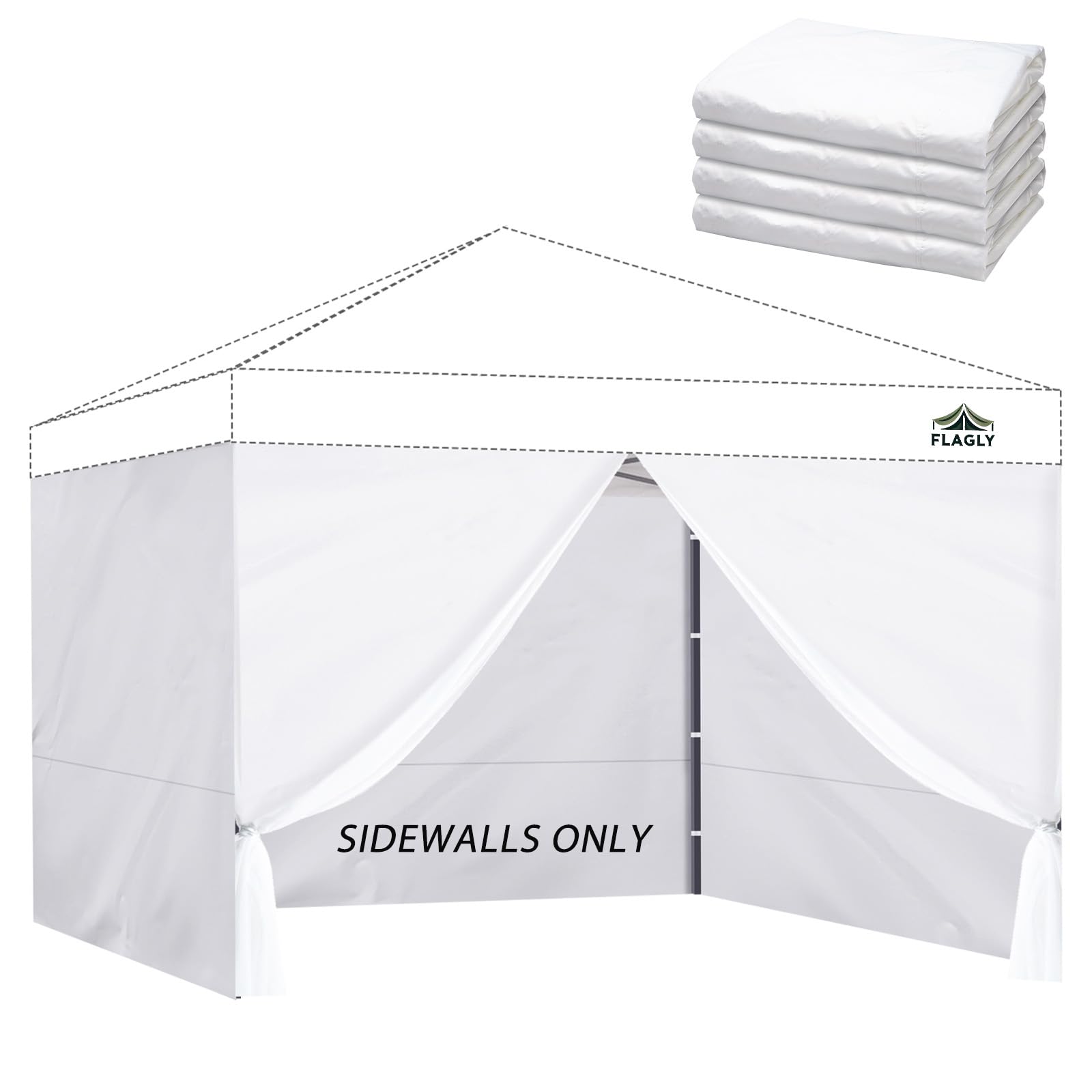 Photo 1 of Instant Canopy Sidewalls for 10x10 Pop Up Canopy Tent, 300D Waterproof Material for Outdoor Events, Vendor Booths, and Privacy (Sidewalls Only, Canopy Not Included)